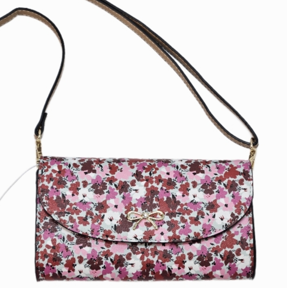 Nanette Lepore Floral Pink and Red Crossbody Belt Bag